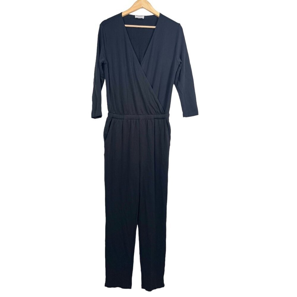 Loft‎ Stretchy Jersey cross over soft jumpsuit sz S black